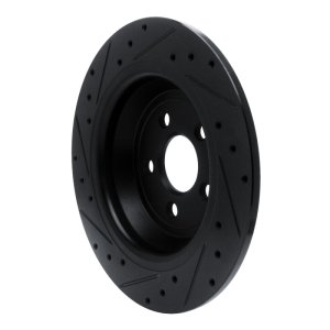 Ford Fusion Brake Rotor (1) - Rear Right - R1 Concepts - Drilled & Slotted - Black - `15-`24